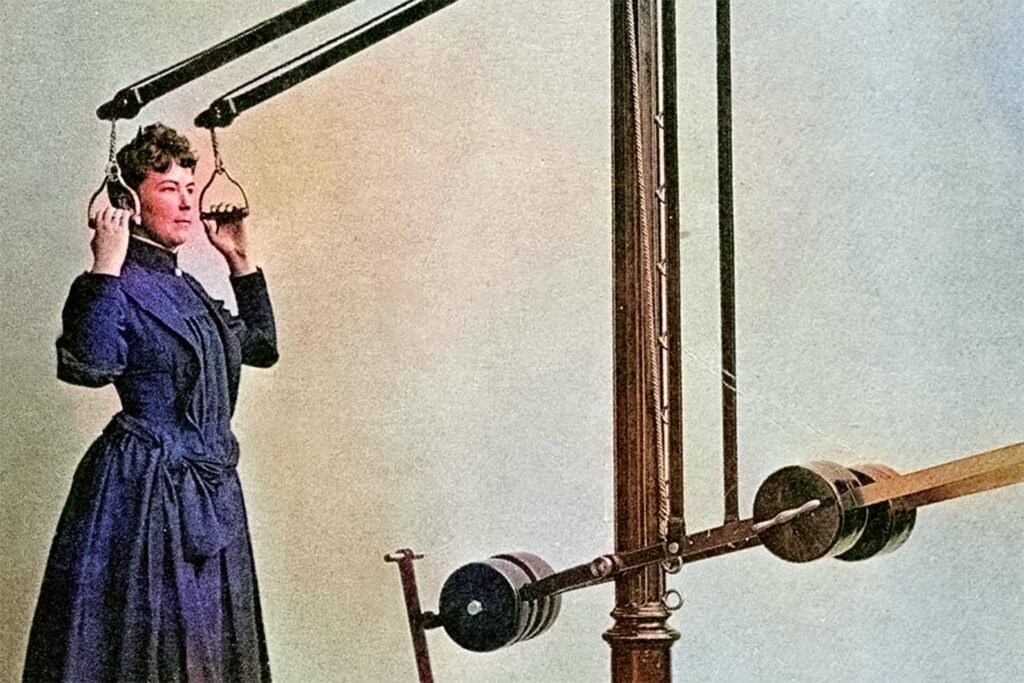 Dr Gustav Zander women's fitness strength machine 1800s